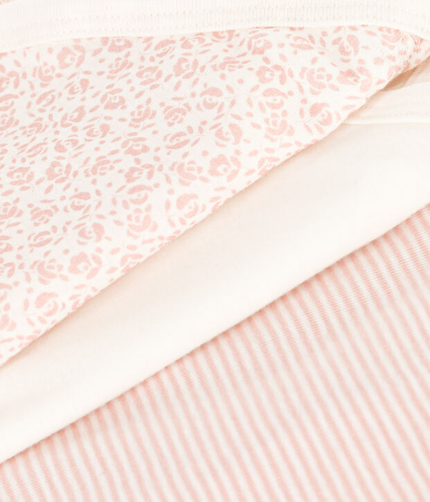 Lot de 3 bodies crois&eacute;s manches courts en coton b&eacute;b&eacute; multicouleur