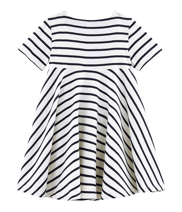 Robe enfant fille blanc/bleu