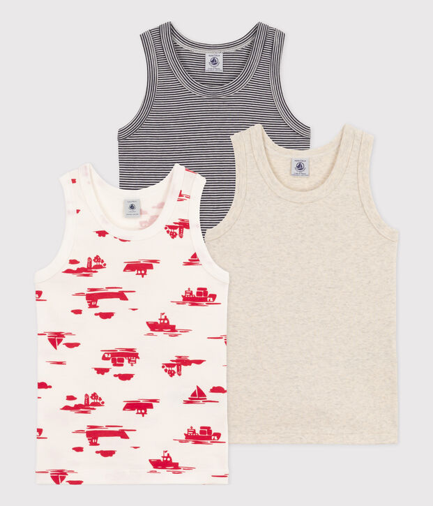 Lot de 3 d&eacute;bardeurs Le Havre en coton petit gar&ccedil;on multicouleur