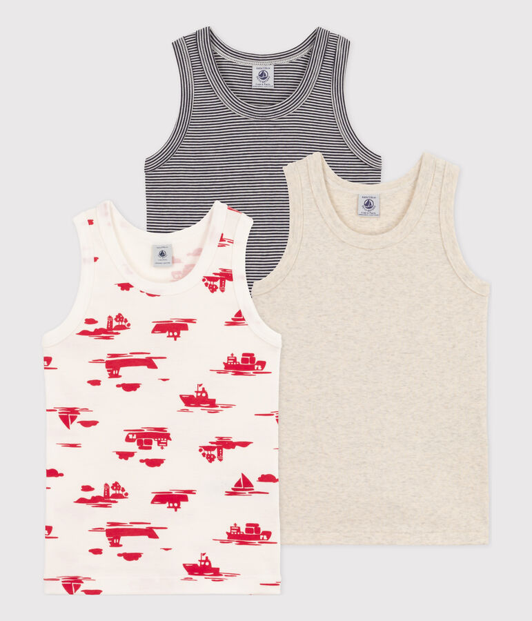 Lot de 3 d&eacute;bardeurs Le Havre en coton petit gar&ccedil;on variante 1