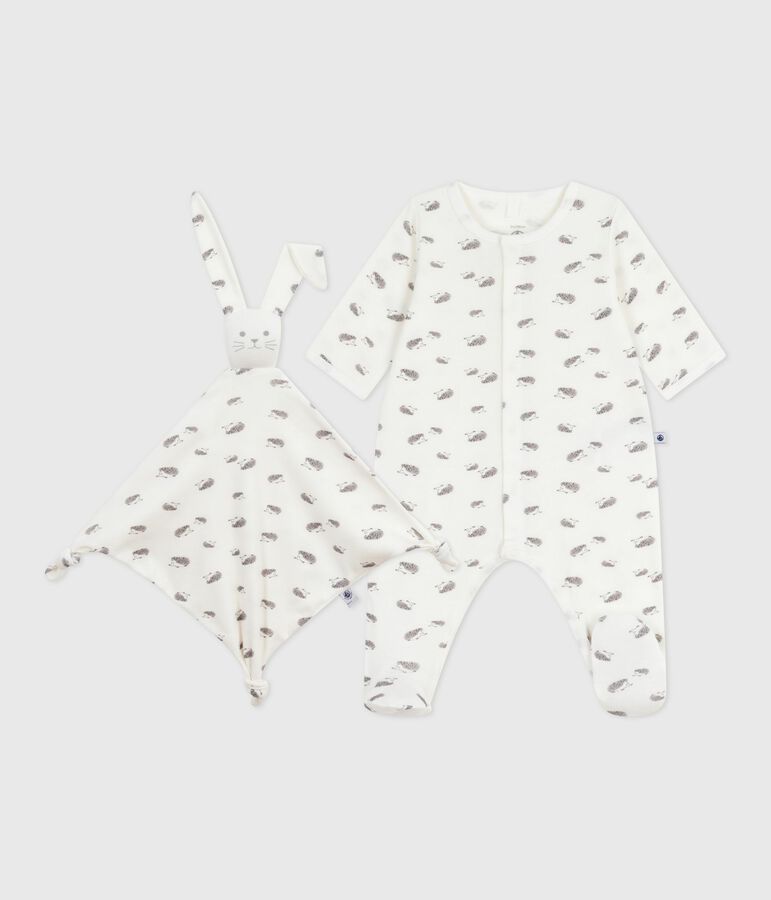 Coffret cadeau naissance en coton imprim&eacute; variante 1