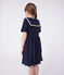Robe enfant en coton manches courtes unie bleu SMOKING