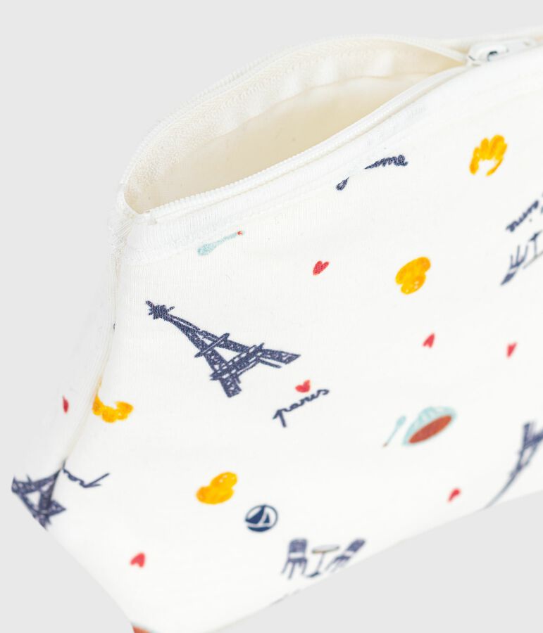 Pochette b&eacute;b&eacute; en coton imprim&eacute; Paris blanc MARSHMALLOW/blanc MULTICO