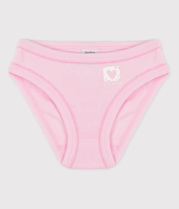 Culotte petite fille en coton rose