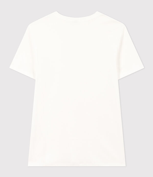 T-shirt &agrave; manches courtes femme en coton uni blanc
