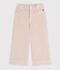 Pantalon wide leg enfant en velours beige clair