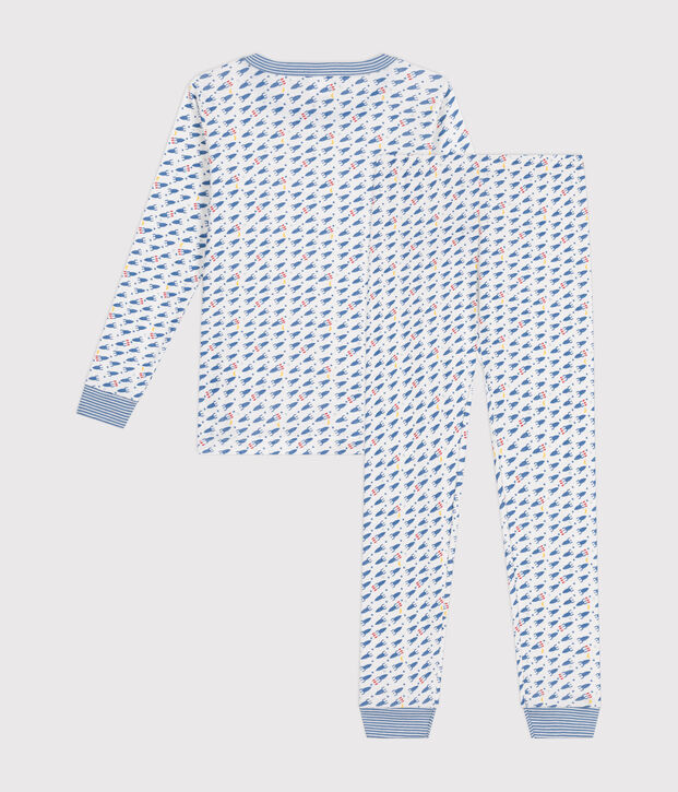 Pyjama ajust&eacute; en coton imprim&eacute; &agrave; motif fus&eacute;es enfant blanc/multicouleur