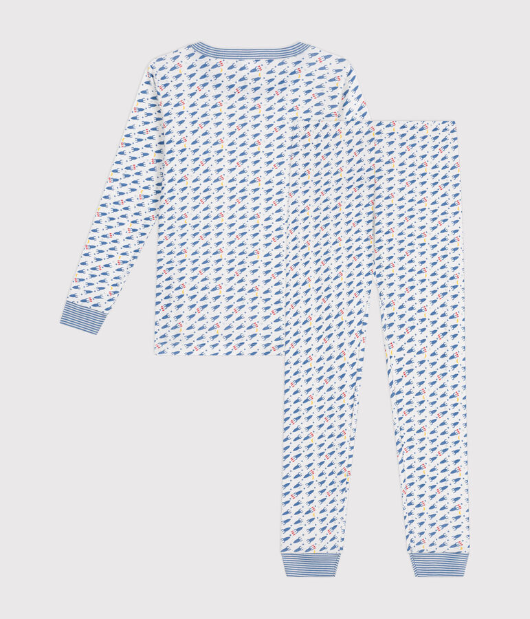 Pyjama ajust&eacute; en coton imprim&eacute; &agrave; motif fus&eacute;es enfant blanc/multicouleur