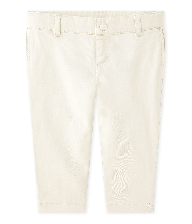 Pantalon b&eacute;b&eacute; gar&ccedil;on en gabardine blanc Feta
