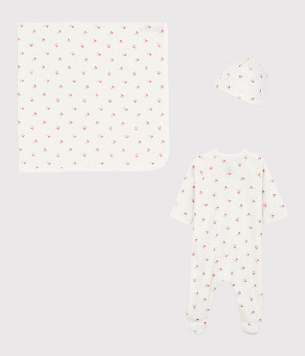 Coffret cadeau naissance petit oiseau b&eacute;b&eacute; en coton biologique multicouleur