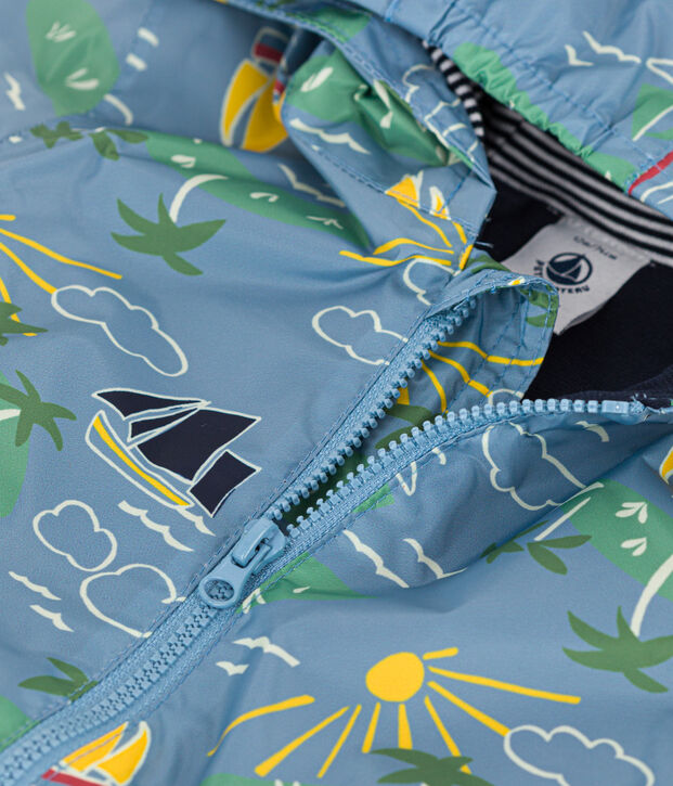 Coupe-vent b&eacute;b&eacute; en polyester recycl&eacute; b&eacute;b&eacute; bleu/multicouleur