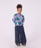 Sweatshirt enfant en coton imprim&eacute; c&oelig;urs violet/multicouleur