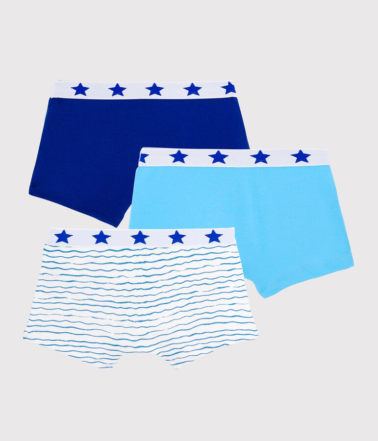 Lot de 3 boxers bleu oc&eacute;an petit gar&ccedil;on multicouleur