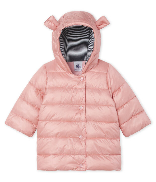 Doudoune b&eacute;b&eacute; fille en polyamide satin&eacute; rose clair
