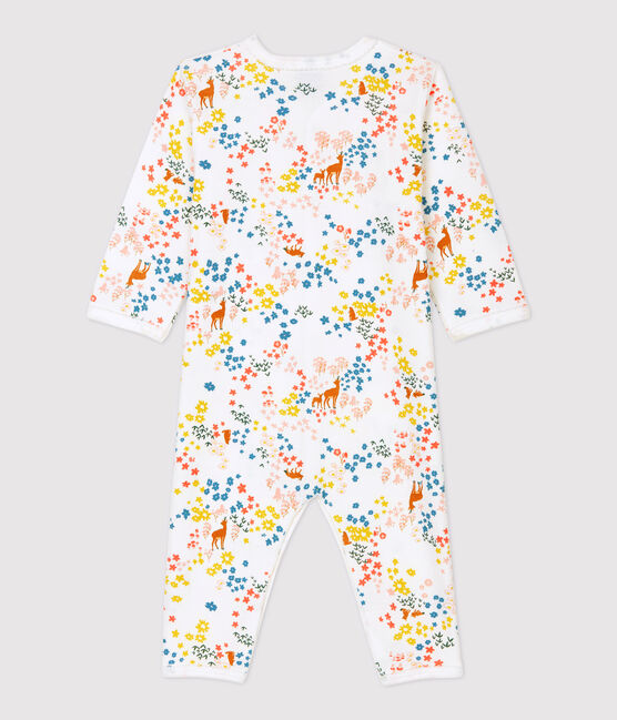 Dors-bien bébé imprimé fleuri en coton biologique blanc MARSHMALLOW/blanc MULTICO