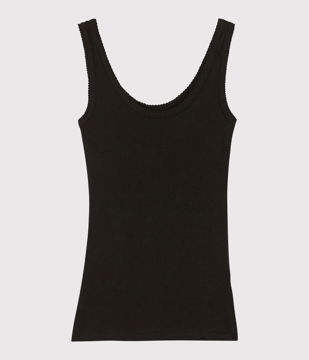 D&eacute;bardeur en laine et coton Femme noir