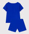 Pyjama short enfant en coton bleu PERSE