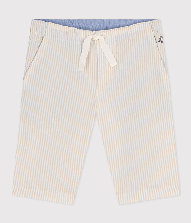 Bermuda enfant beige/blanc