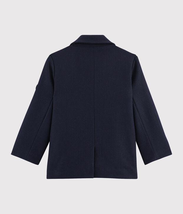 Caban en drap de laine gar&ccedil;on bleu marine