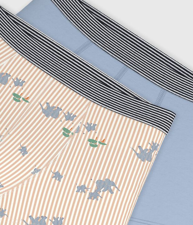 Lot de boxers enfant en coton imprim&eacute; &eacute;l&eacute;phants multicouleur