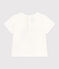Tee-shirt manches courtes en jersey léger bébé blanc MARSHMALLOW