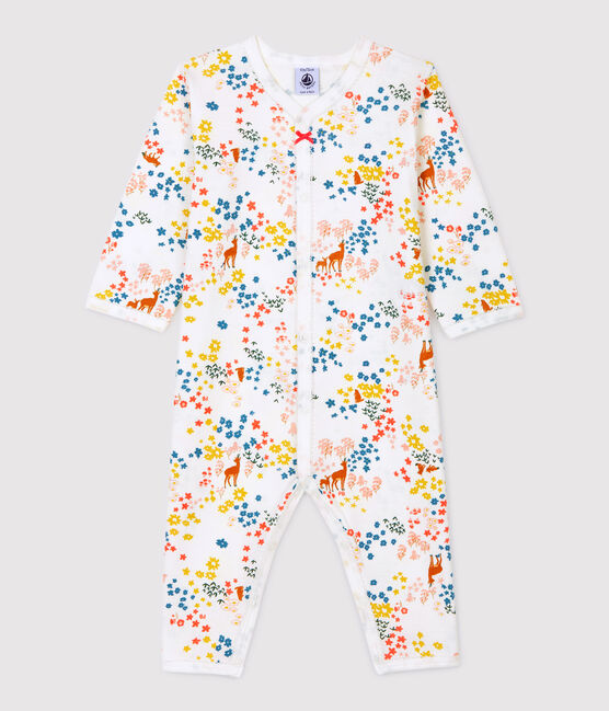 Dors-bien bébé imprimé fleuri en coton biologique blanc MARSHMALLOW/blanc MULTICO