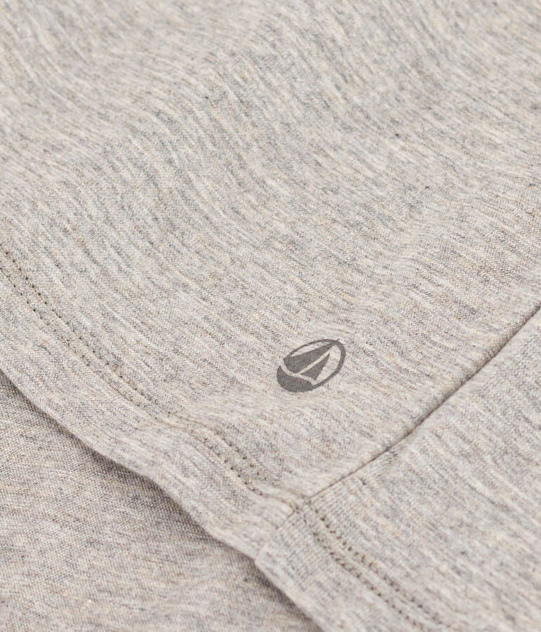 Tee-shirt LE DROIT col V en coton Femme gris CHATON CHINE