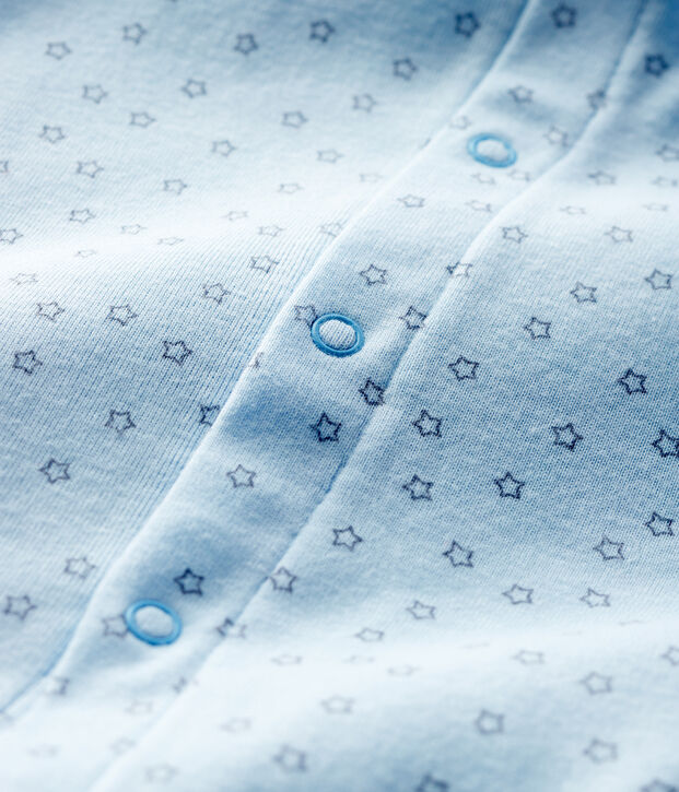 Bodyjama sans pieds &eacute;toiles b&eacute;b&eacute; gar&ccedil;on en coton biologique bleu/gris