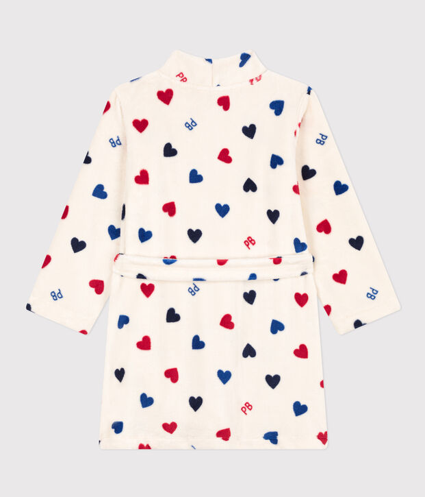 Robe de chambre en polaire enfant &eacute;cru/multicouleur