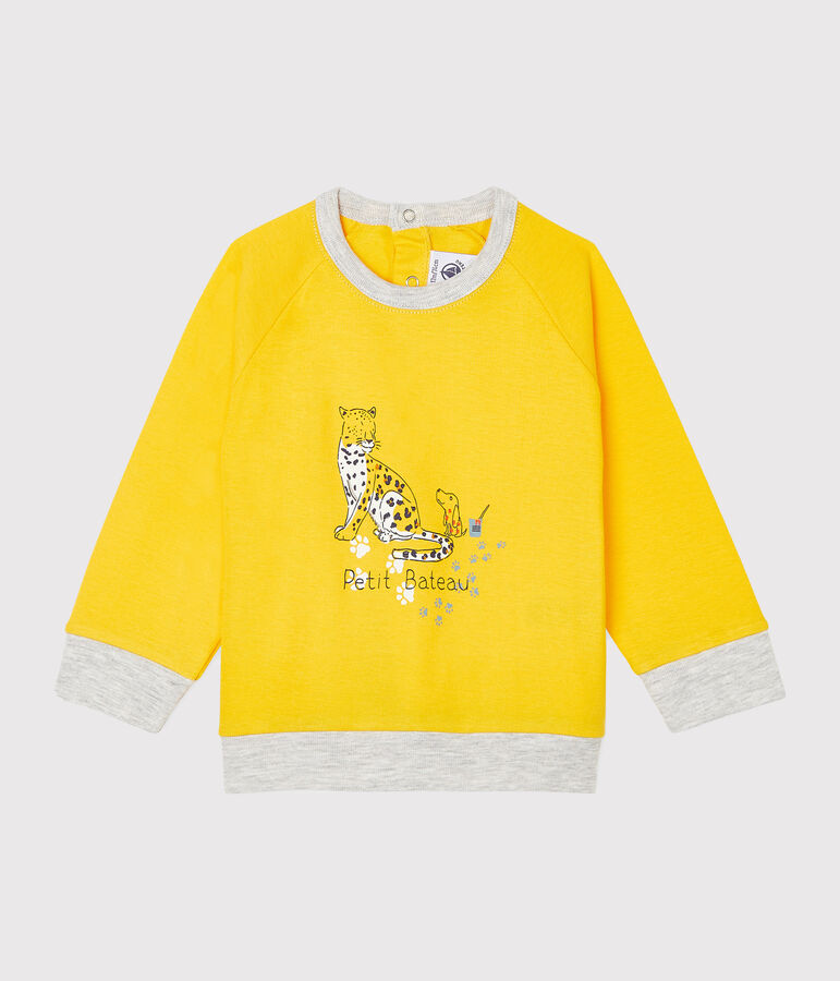 Sweatshirt l&eacute;ger b&eacute;b&eacute; gar&ccedil;on jaune JAUNE
