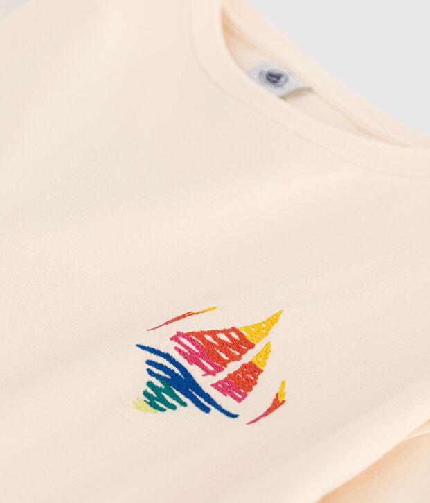 T-shirt LE BOXY en coton Femme &eacute;cru