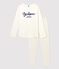 Pyjama à pois fille en coton biologique blanc MARSHMALLOW/bleu MEDIEVAL