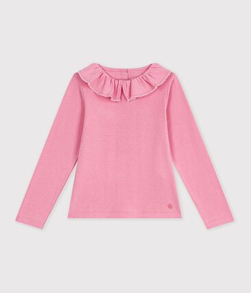 Tee-shirt à col enfant manches longues uni