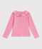 Tee-shirt &agrave; col enfant manches longues uni rose