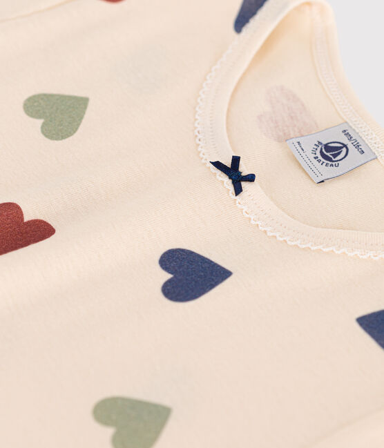 Chemise de nuit en coton motif cœur enfant blanc AVALANCHE/ MULTICO