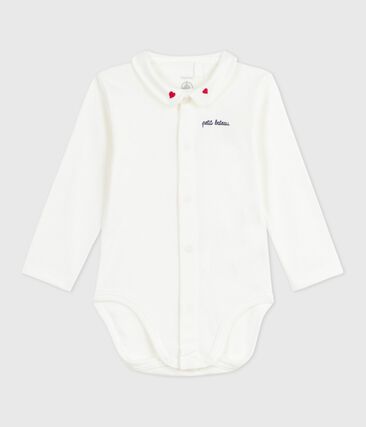 Body bébé à col brodé et message en poitrine