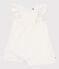 Robe enfant en coton manches courtes blanc MARSHMALLOW/gris ARGENT