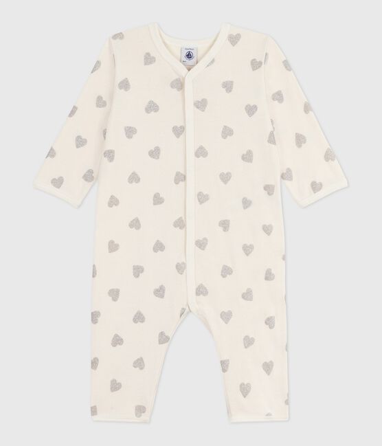 Pyjama bébé sans pieds en coton imprimé écru MILK/ ARGENT