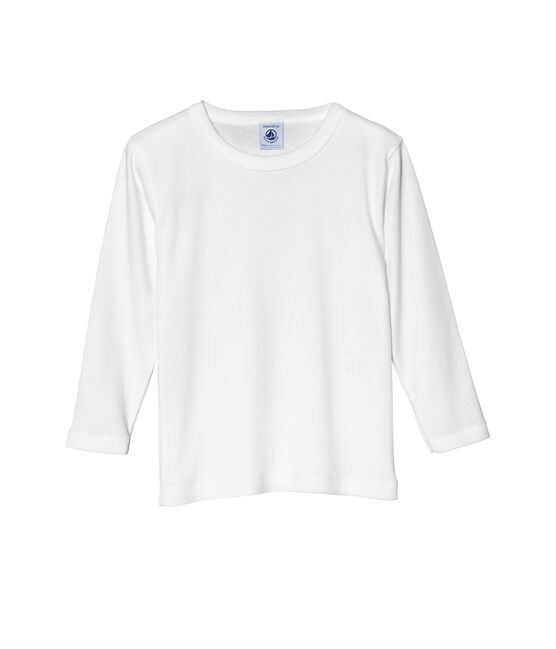 T-shirt garçon manches longues unis blanc ECUME