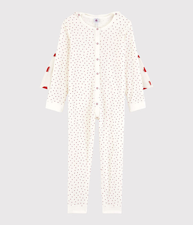 Combinaison d&eacute;guisement super-h&eacute;ros petite fille en coton biologique blanc/rouge