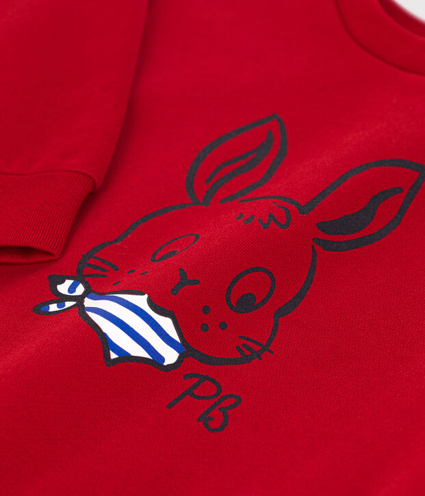 Sweatshirt en molleton enfant fille / gar&ccedil;on rouge