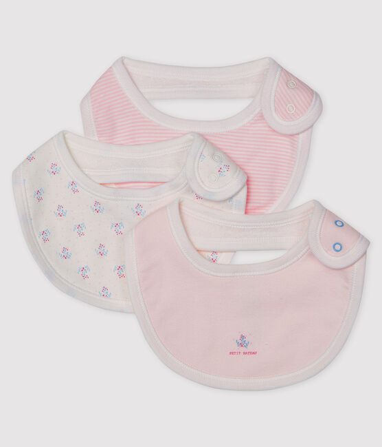 Trio de bavoirs bébé en côte variante 1