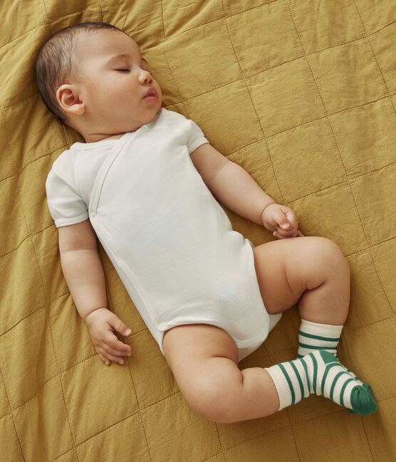 LOT DE 3 BODIES CROISÉS MANCHES COURTES RAYURES BÉBÉ EN COTON variante 1