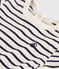 Tee-shirt manches courtes bébé en coton rayé beige MONTELIMAR/bleu SMOKING