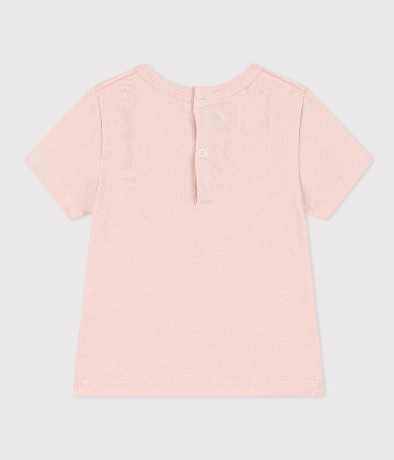 Tee-shirt manches courtes en coton b&eacute;b&eacute; rose SALINE
