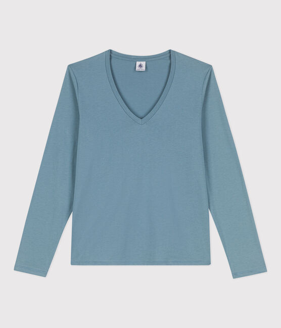 Tee-shirt LE DROIT col V en coton Femme bleu ROVER