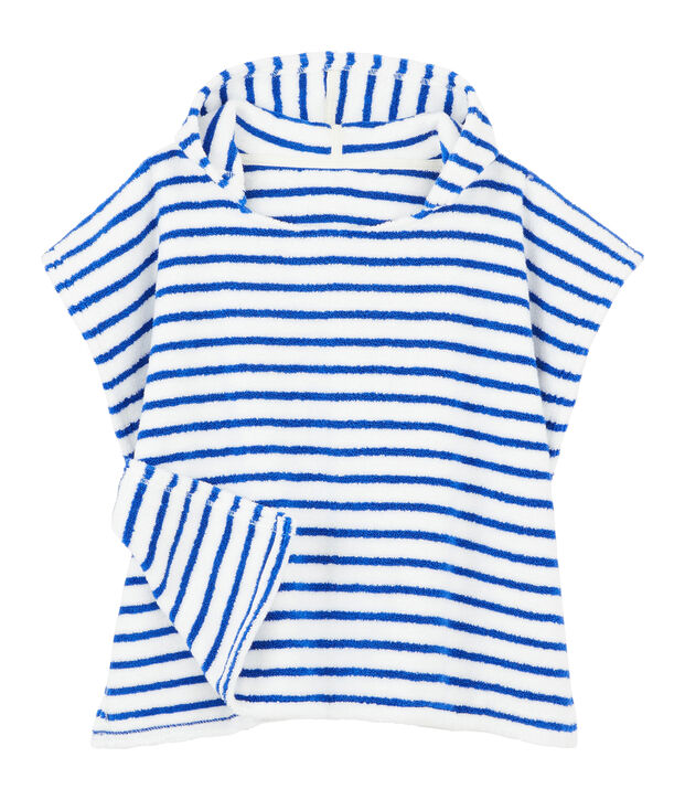 Poncho de plage &agrave; capuche b&eacute;b&eacute; mixte bleu