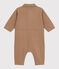 Combinaison longue bébé en coton uni, style pompiste beige ROCHE CLAIR