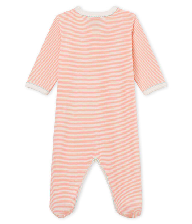 Dors bien b&eacute;b&eacute; fille en c&ocirc;te rose/blanc