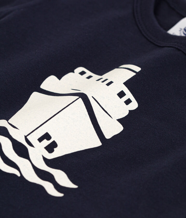 Tee-shirt manches courtes b&eacute;b&eacute; en jersey avec motif bleu SMOKING